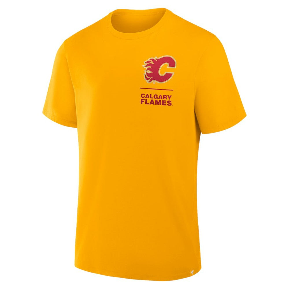 Calgary Flames Fanatics Crash The Net Legacy T-Shirt Gold