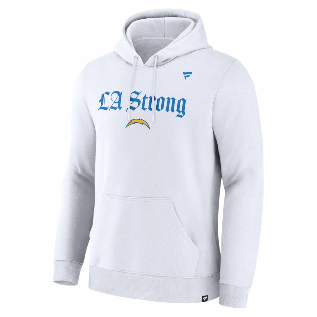 Los Angeles Chargers Unisex LA Strong Premium Fleece Pullover Hoodie - White cheap