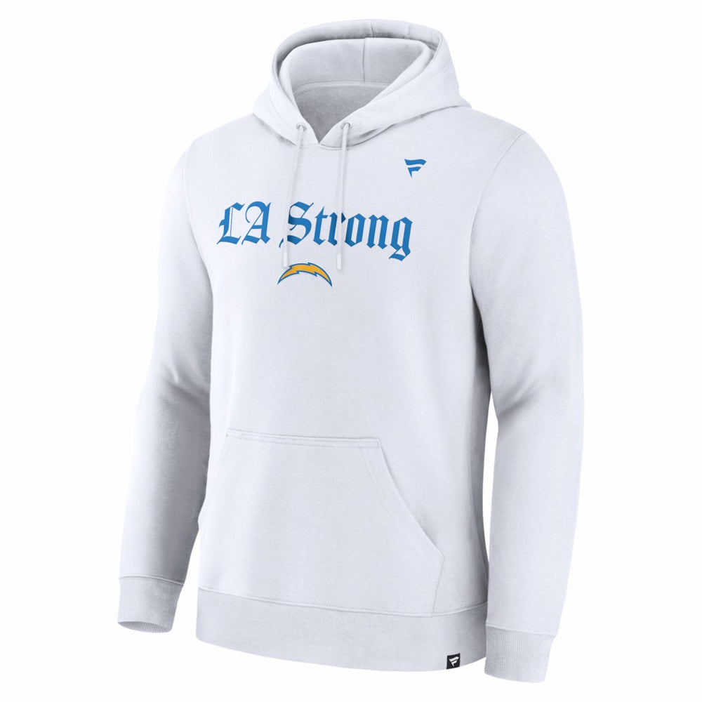 Los Angeles Chargers Unisex LA Strong Premium Fleece Pullover Hoodie - White cheap