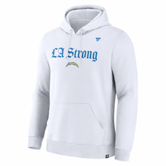 Los Angeles Chargers Unisex LA Strong Premium Fleece Pullover Hoodie - White cheap