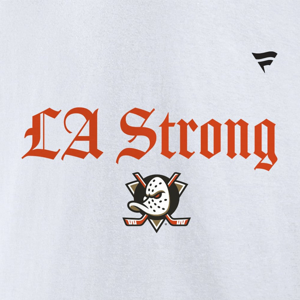 Anaheim Ducks Fanatics Unisex LA Strong Premium Fleece Pullover Hoodie White