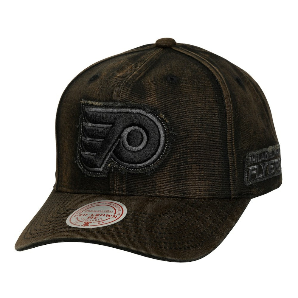 Philadelphia Flyers Mitchell & Ness Downtown Snow Wash Pro-Crown Adjustable Hat Black