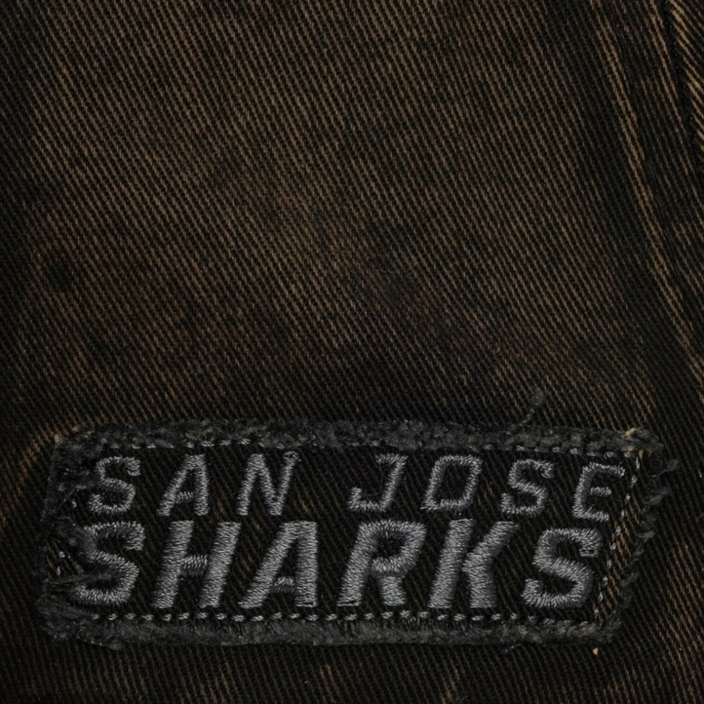 San Jose Sharks Mitchell & Ness Downtown Snow Wash Pro-Crown Adjustable Hat Black