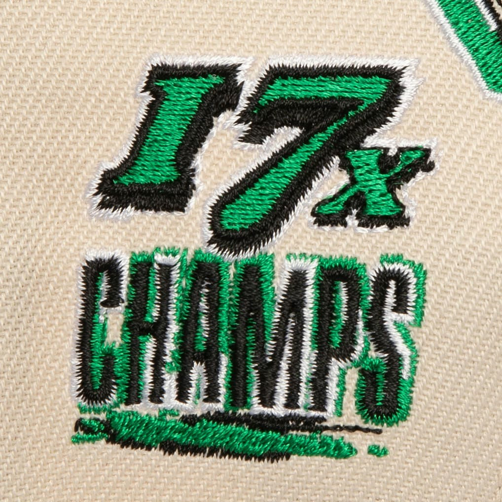 Boston Celtics 17x NBA Champions Soul Legacy Defined Pro Crown Snapback Hat - Cream/Kelly Green | Mitchell & Ness online