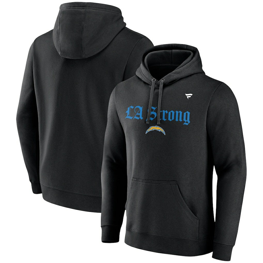 Los Angeles Chargers Unisex LA Strong Fleece Pullover Hoodie - Black discount