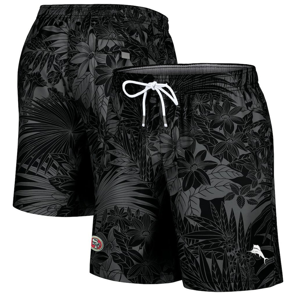 San Francisco 49ers Naples Santiago Palm Shorts - Black on sale