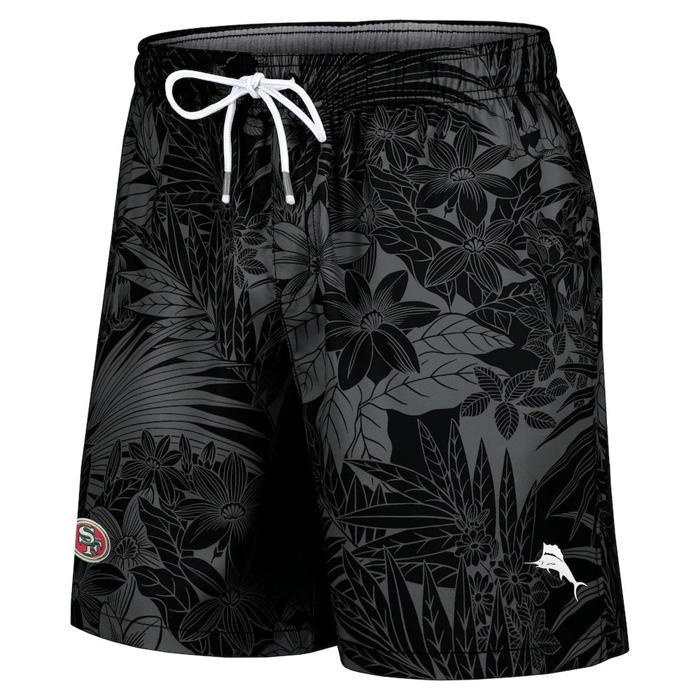 San Francisco 49ers Naples Santiago Palm Shorts - Black on sale