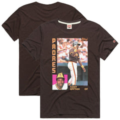 Tony Gwynn San Diego Padres Homage 1984 Topps Baseball Card Player T-Shirt - Brown