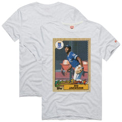 Bo Jackson Kansas City Royals Homage 1987 Topps Baseball Card Player T-Shirt - Ash