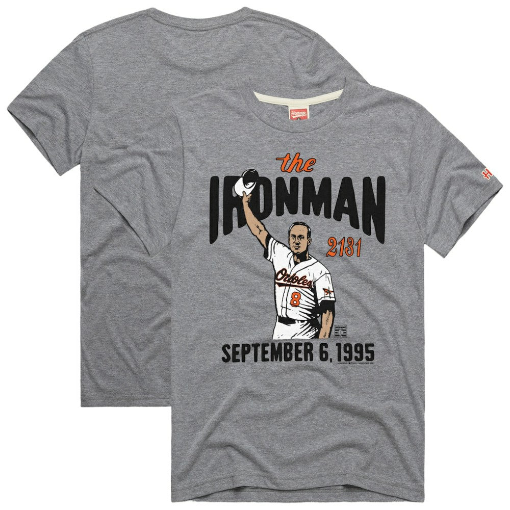 Cal Ripken Jr. Baltimore Orioles Homage Graphic Player T-Shirt - Gray
