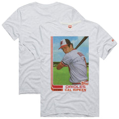 Cal Ripken Jr. Baltimore Orioles Homage 1982 Topps Baseball Card Player T-Shirt - Ash