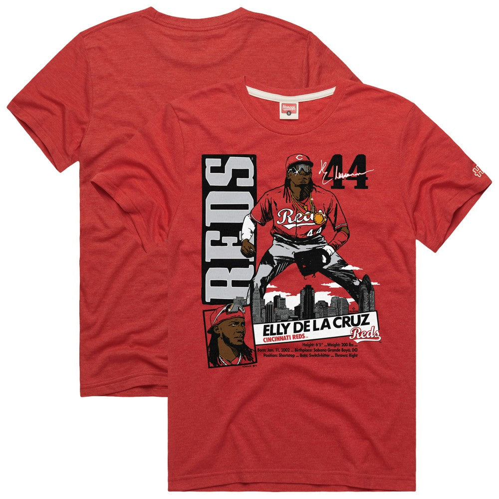 Elly De La Cruz Cincinnati Reds Homage Graphic Player Tri-Blend T-Shirt - Red