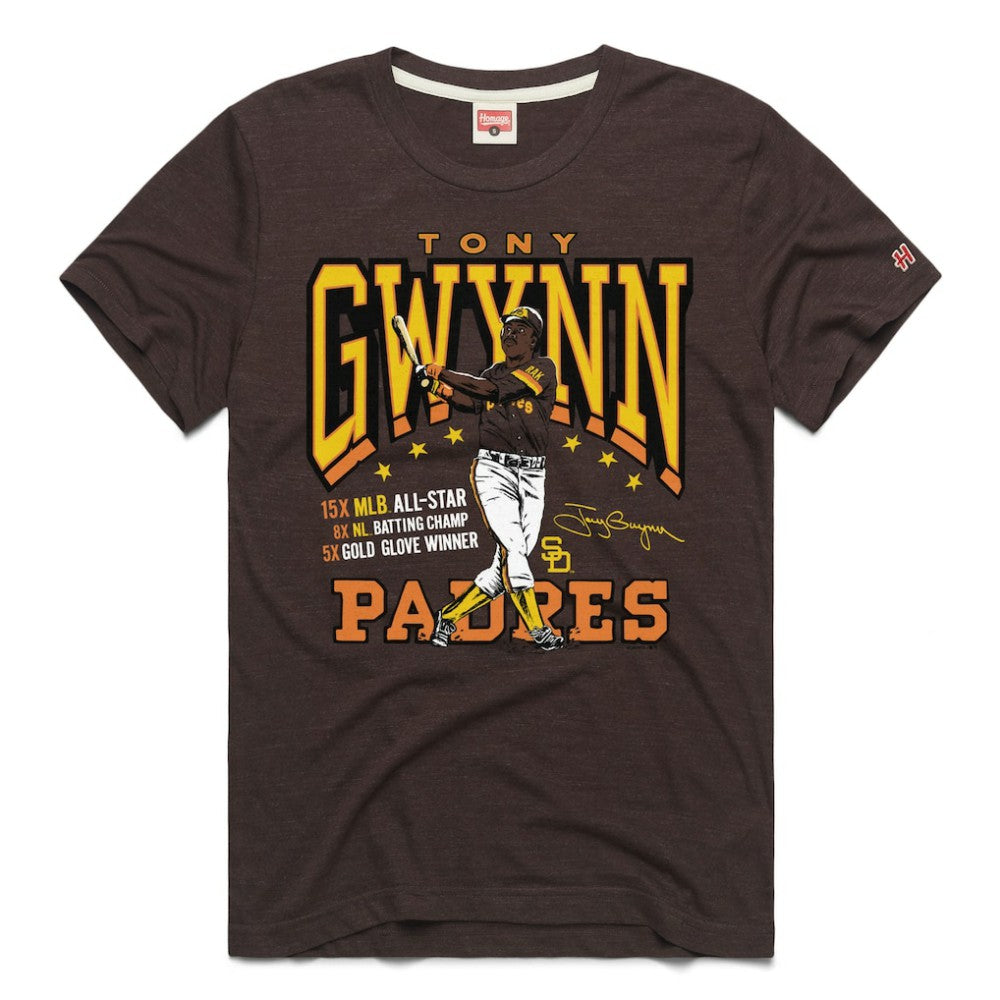 Tony Gwynn San Diego Padres Homage Graphic Player T-Shirt - Brown