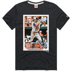Gunnar Henderson Baltimore Orioles Homage 2023 Topps Baseball Card Player T-Shirt - Charcoal