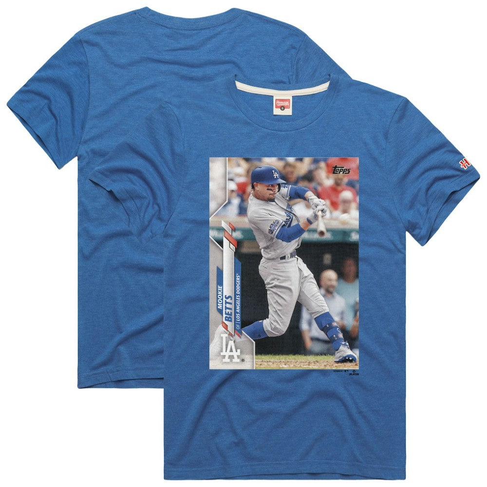 Mookie Betts Los Angeles Dodgers Homage 2020 Topps Baseball Card Player T-Shirt - Royal