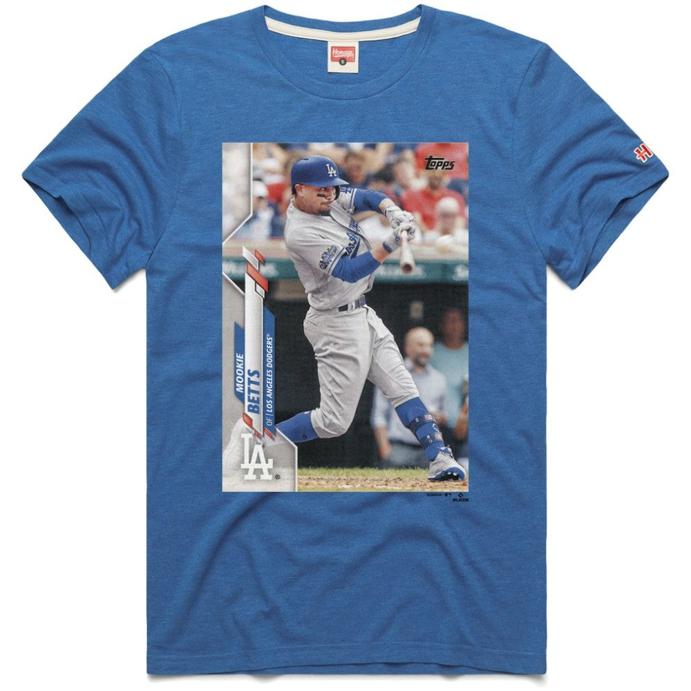 Mookie Betts Los Angeles Dodgers Homage 2020 Topps Baseball Card Player T-Shirt - Royal
