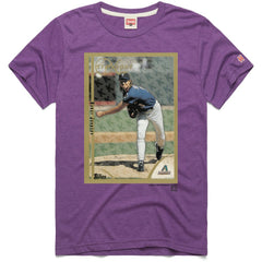 Randy Johnson Arizona Diamondbacks Homage 1999 Topps Baseball Card Player T-Shirt - Purple