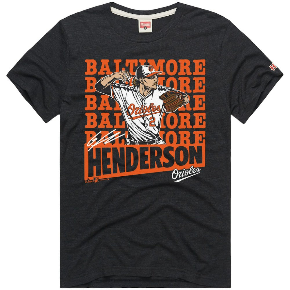 Gunnar Henderson Baltimore Orioles Homage Graphic Player T-Shirt - Charcoal