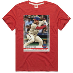 Bryce Harper Philadelphia Phillies Homage 2019 Topps Baseball Card Player T-Shirt - Red