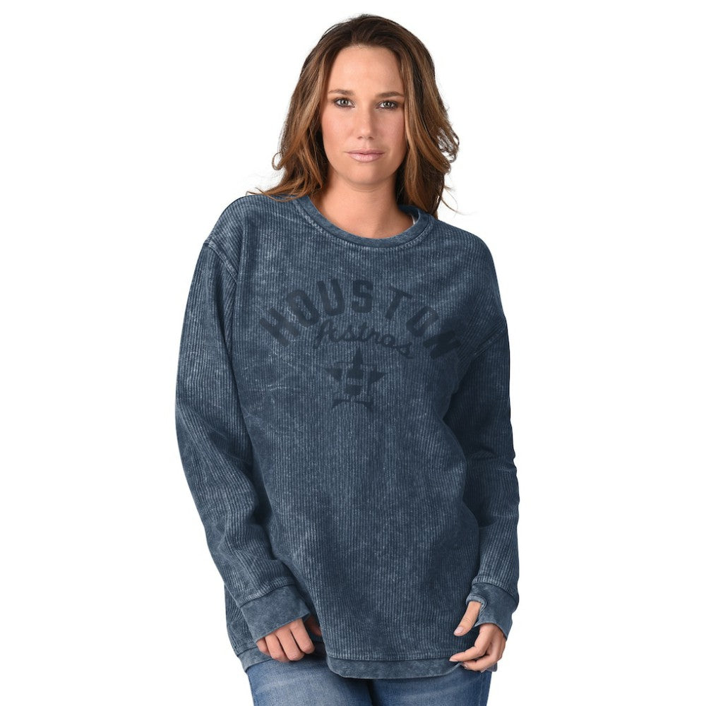 Houston Astros G-III 4Her by Carl Banks Women's Comfy Cord Pullover Sweatshirt - Navy