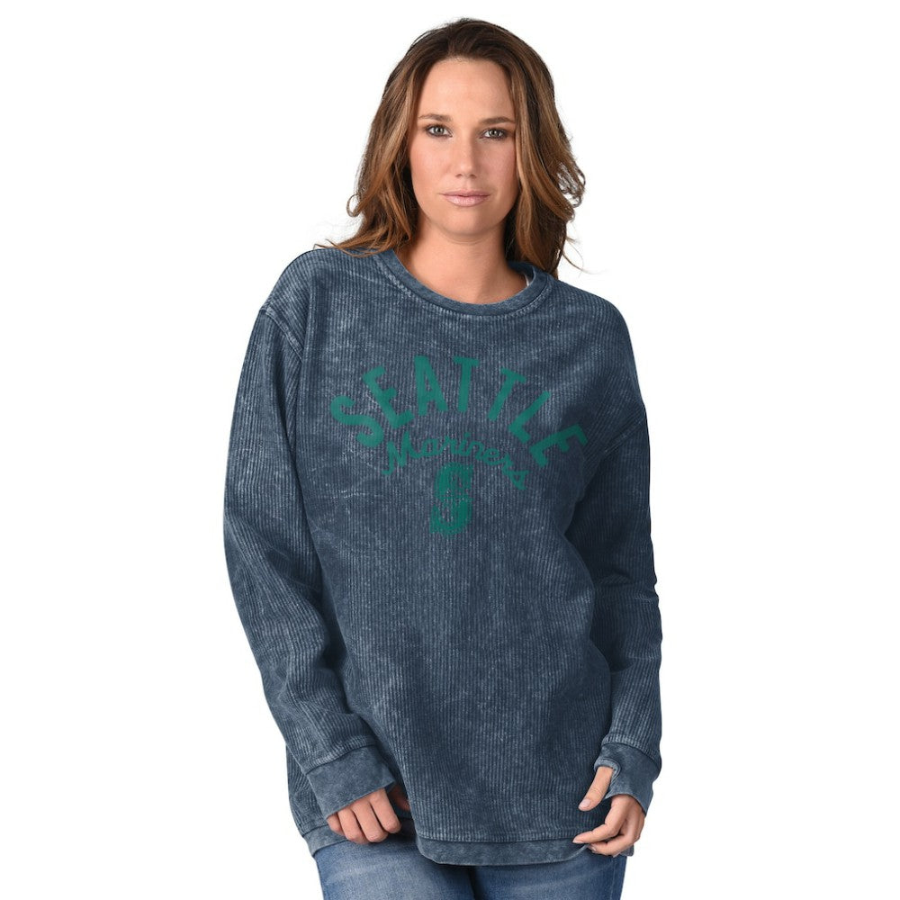 Seattle Mariners G-III 4Her by Carl Banks Women's Comfy Cord Pullover Sweatshirt - Navy