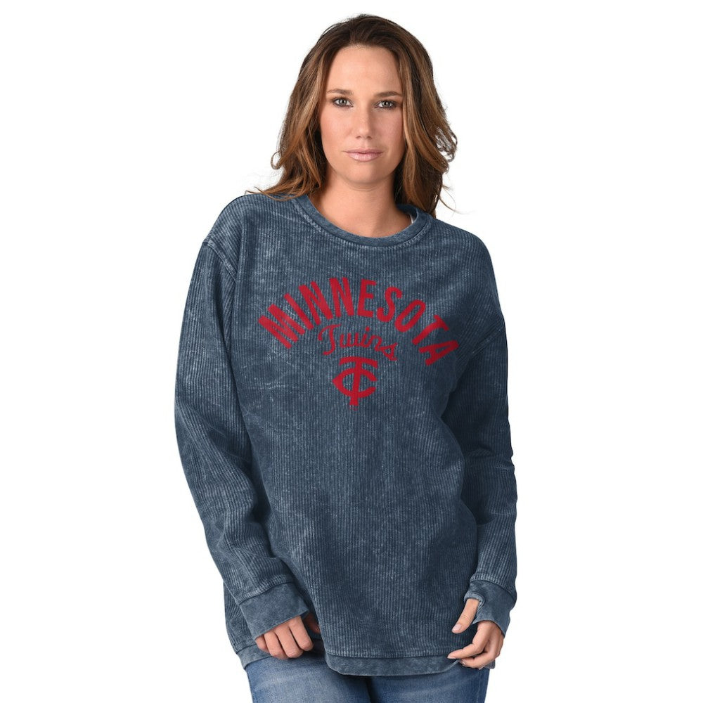Minnesota Twins G-III 4Her by Carl Banks Women's Comfy Cord Pullover Sweatshirt - Navy