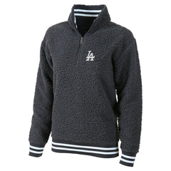 Los Angeles Dodgers G-III 4Her by Carl Banks Women's Play Action Sherpa Fleece Quarter-Zip Jacket - Gray
