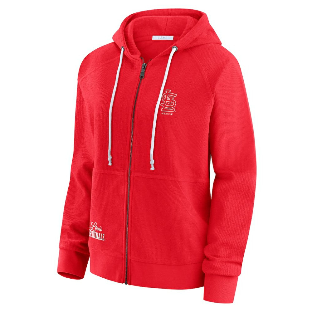 St. Louis Cardinals WEAR by Erin Andrews Women's Vintage Full-Zip Raglan Hoodie - Red