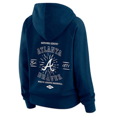 Atlanta Braves WEAR by Erin Andrews Women's Vintage Full-Zip Raglan Hoodie - Navy