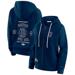 Boston Red Sox WEAR by Erin Andrews Women's Vintage Full-Zip Raglan Hoodie - Navy
