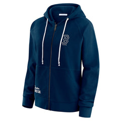 Boston Red Sox WEAR by Erin Andrews Women's Vintage Full-Zip Raglan Hoodie - Navy