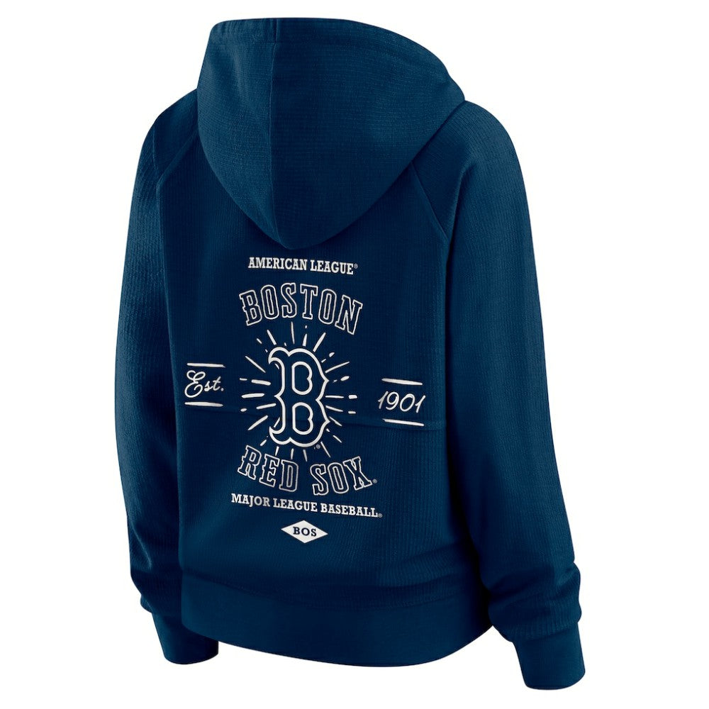 Boston Red Sox WEAR by Erin Andrews Women's Vintage Full-Zip Raglan Hoodie - Navy