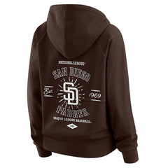 San Diego Padres WEAR by Erin Andrews Women's Vintage Full-Zip Raglan Hoodie - Brown
