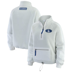 Los Angeles Dodgers WEAR by Erin Andrews Women's Polar Fleece Quarter-Zip Jacket - Gray