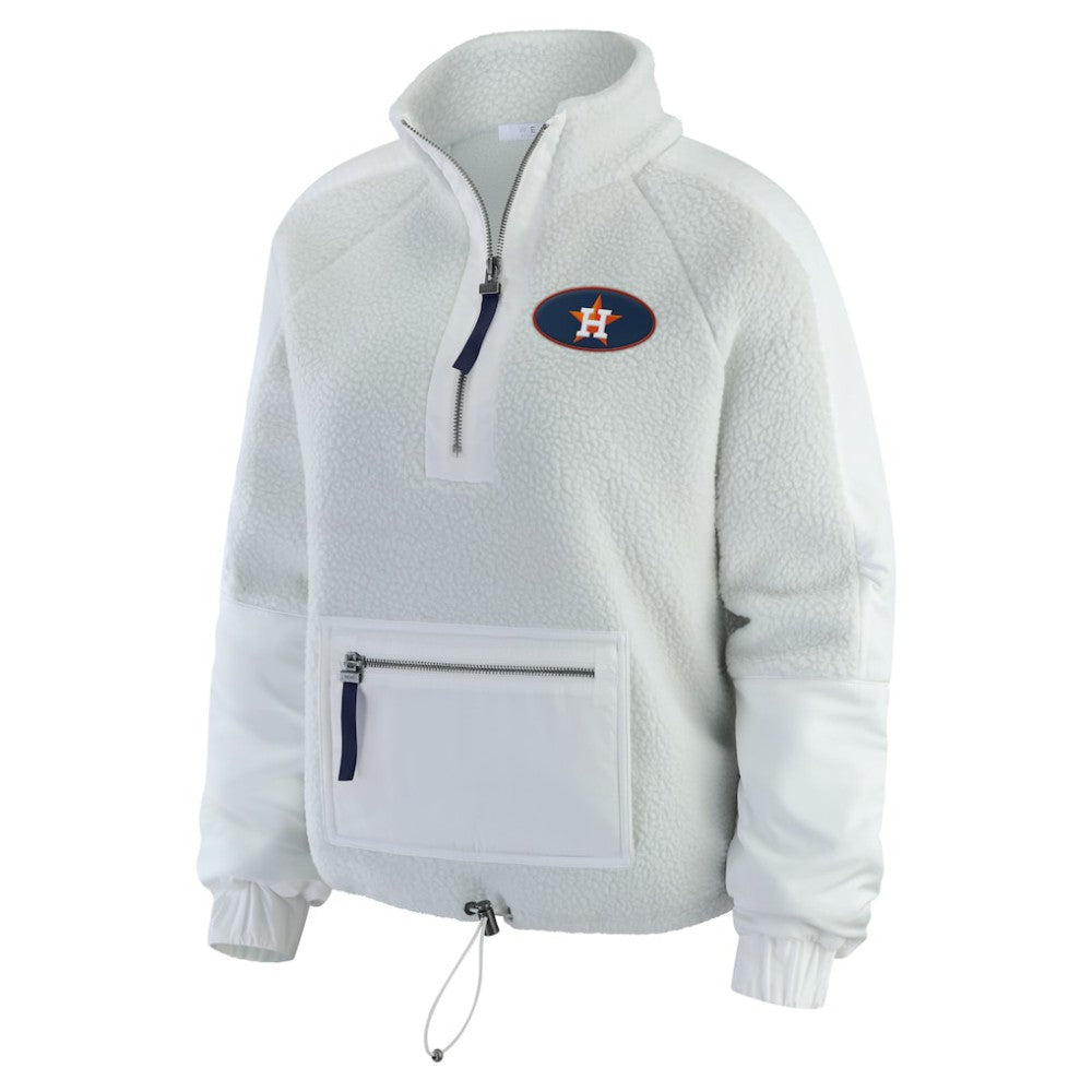 Houston Astros WEAR by Erin Andrews Women's Polar Fleece Quarter-Zip Jacket - Gray