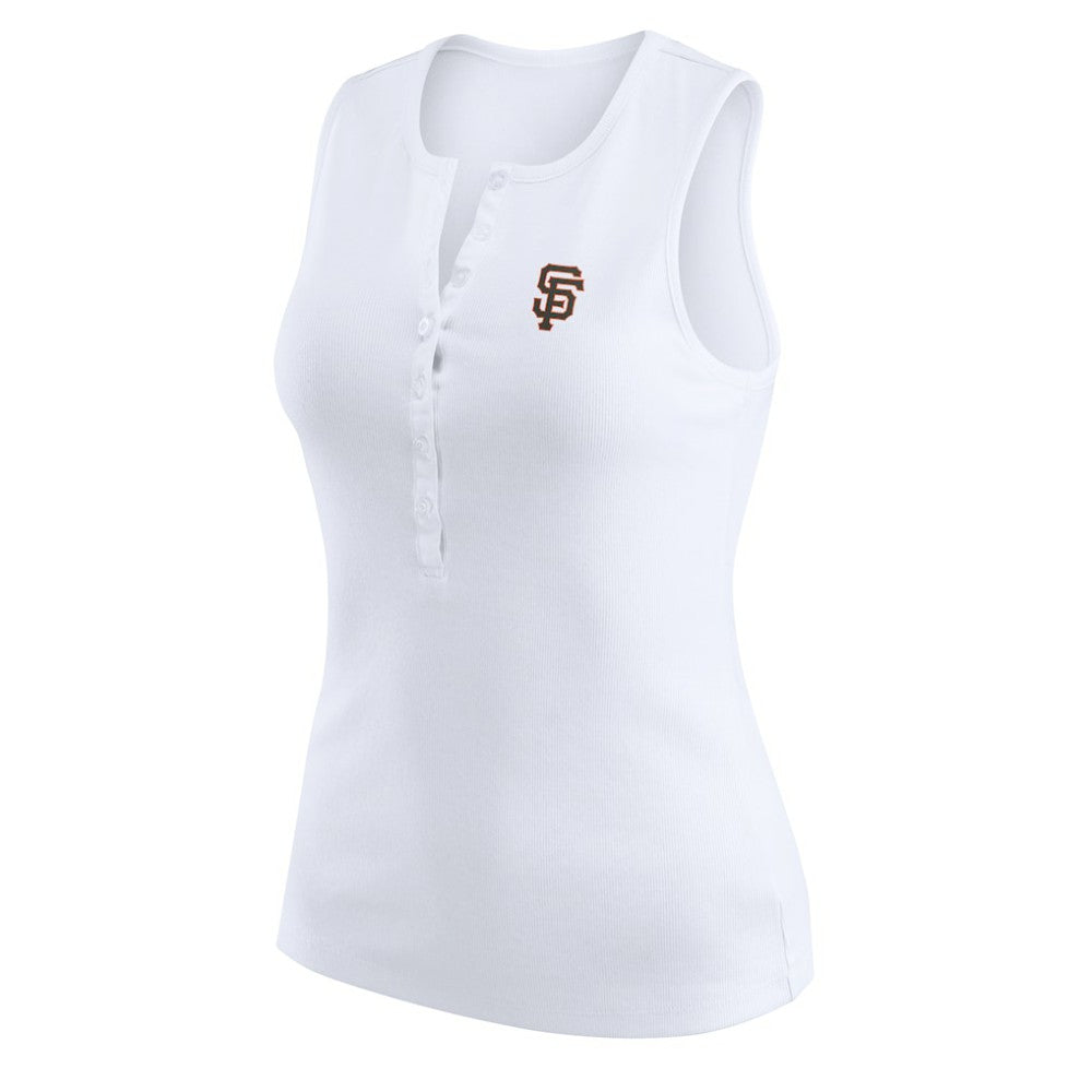 San Francisco Giants WEAR by Erin Andrews Women's Rib-Knit Henley Tank Top - White