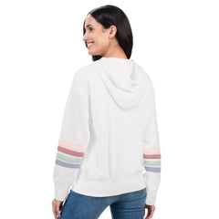 New York Yankees G-III 4Her by Carl Banks Women's Naamah Sleeve Stripe Fleece Full-Zip Hoodie - White