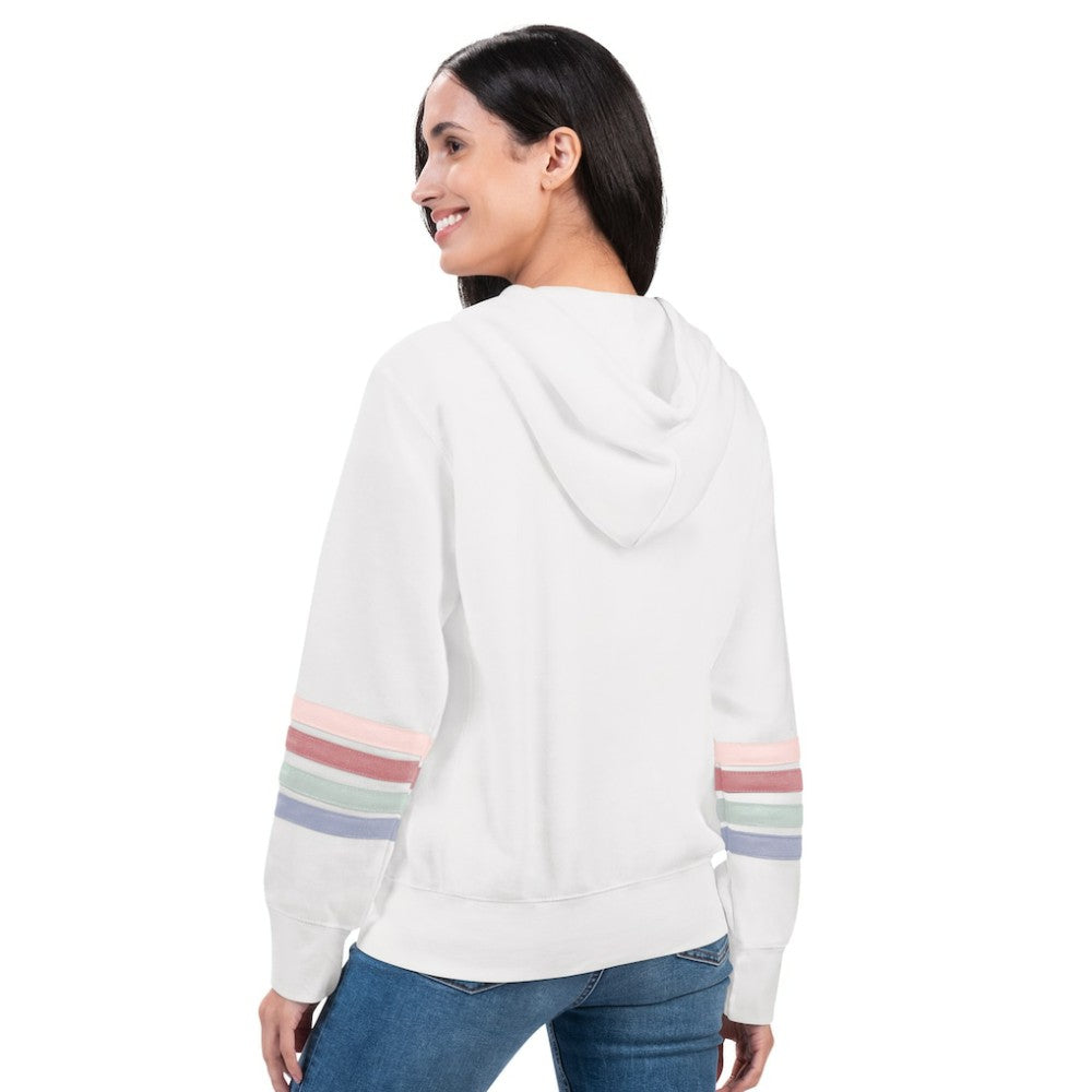 Philadelphia Phillies G-III 4Her by Carl Banks Women's Naamah Sleeve Stripe Fleece Full-Zip Hoodie - White