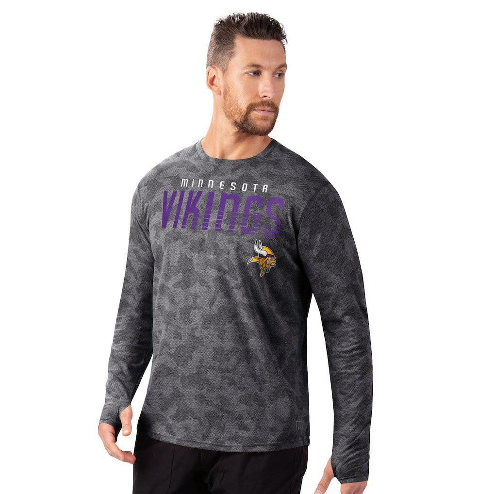 Minnesota Vikings MSX by Michael Strahan Performance Camo Long Sleeve T-Shirt - Black discount