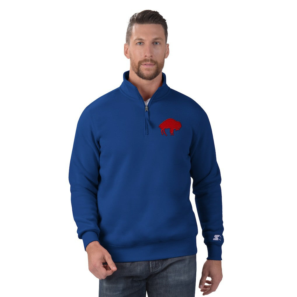 Buffalo Bills Starter Classic Quarter-Zip Pullover Sweatshirt - Royal for sale