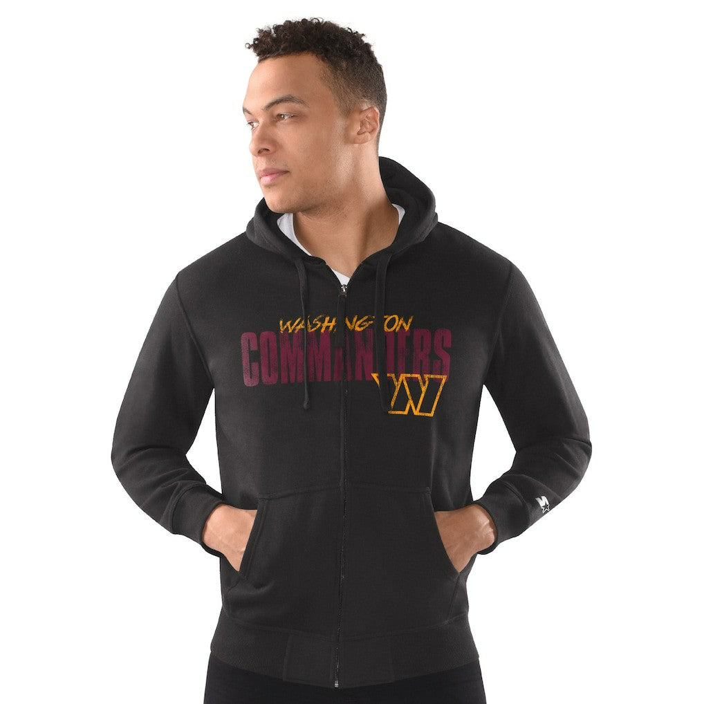 Washington Commanders Starter Distressed Classic Full-Zip Hoodie - Black discount