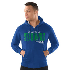 Seattle Seahawks Starter Distressed Classic Full-Zip Hoodie - Royal sale