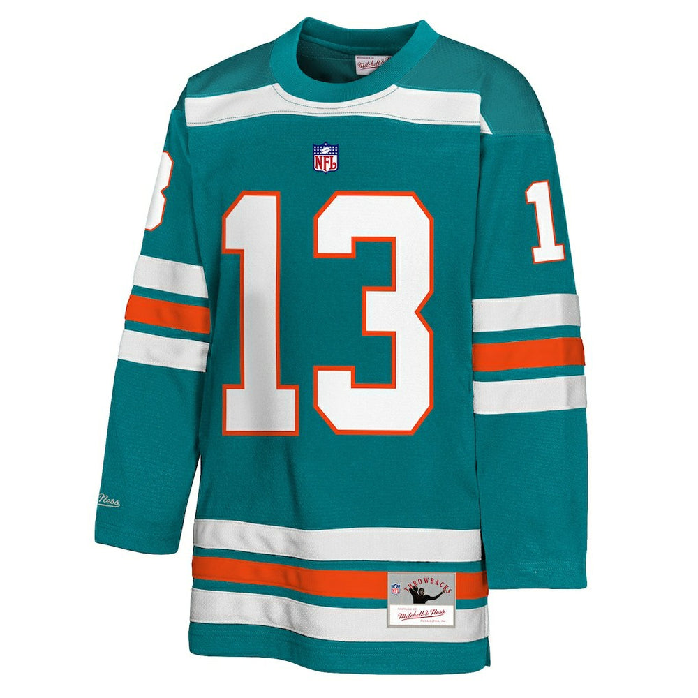 Dan Marino Miami Dolphins Youth Hockey Fashion Jersey - Aqua sale