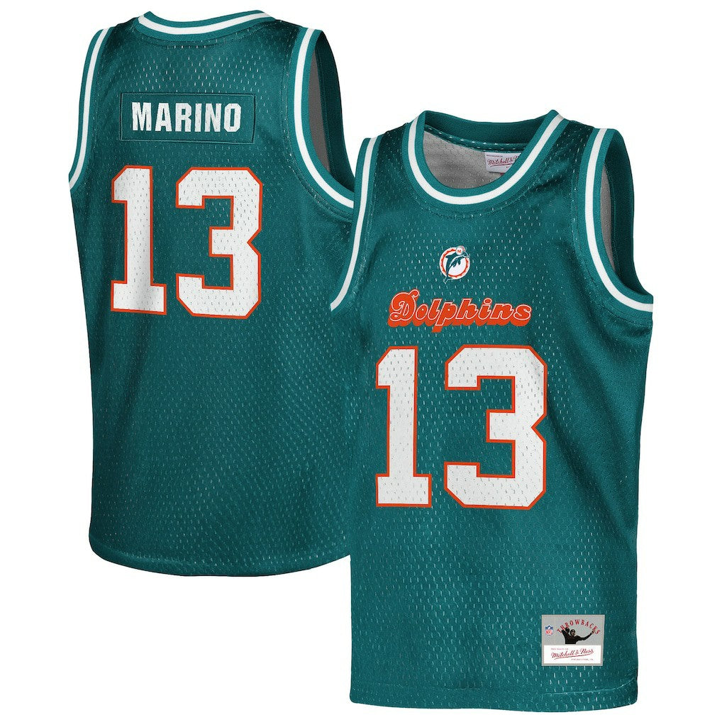 Dan Marino Miami Dolphins Youth Retired Player NFL Basketball Fashion Jersey - Aqua cheap