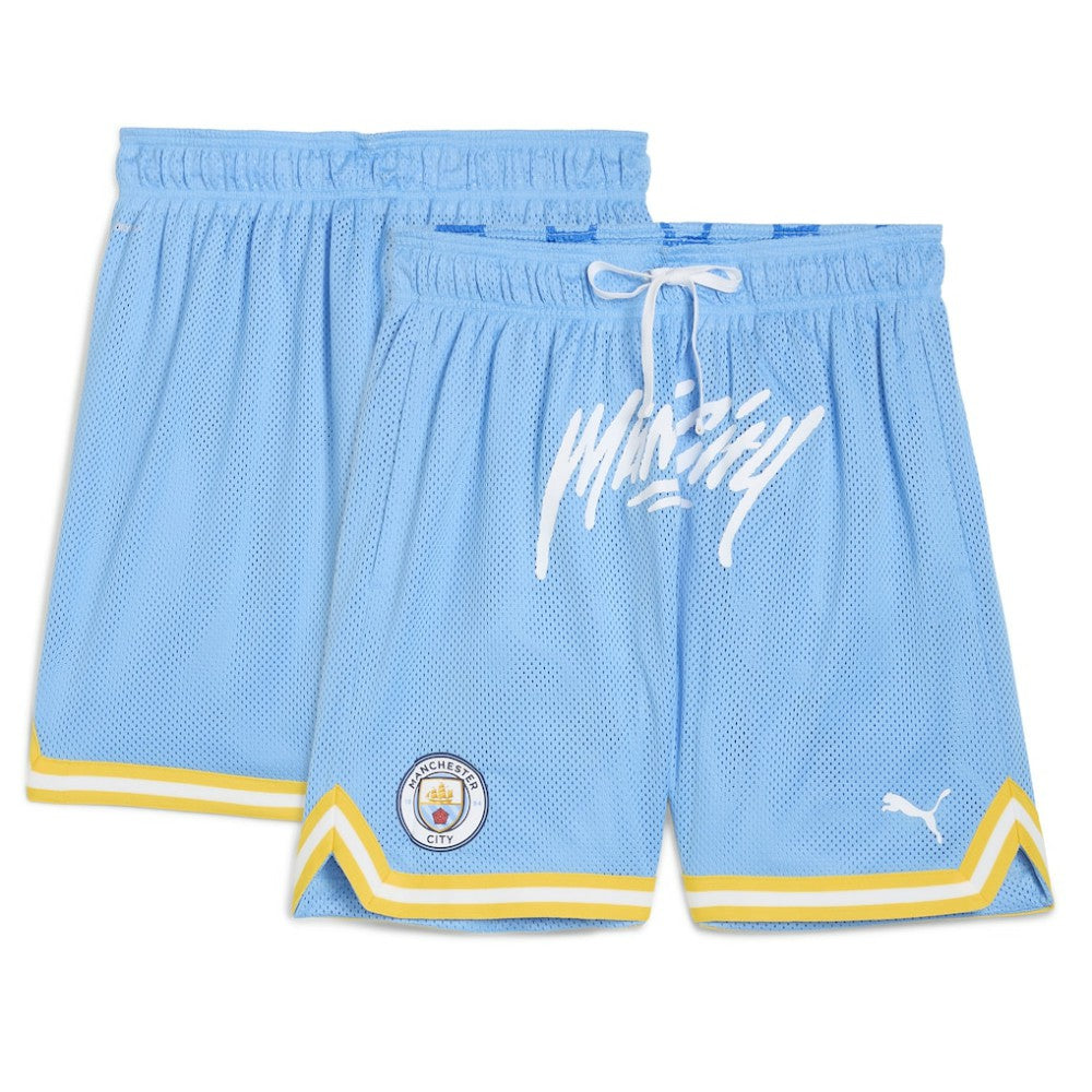 Manchester City 2025 FIFA Club World Cup Hoops Reversible Shorts - Light Blue | Puma for sale