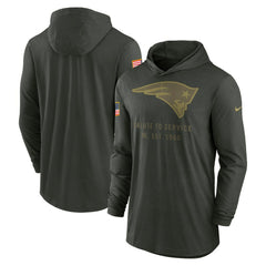 New England Patriots 2025 Salute to Service Sideline Dri-FIT Lightweight Hooded Pullover - Forest Green | Nike discount