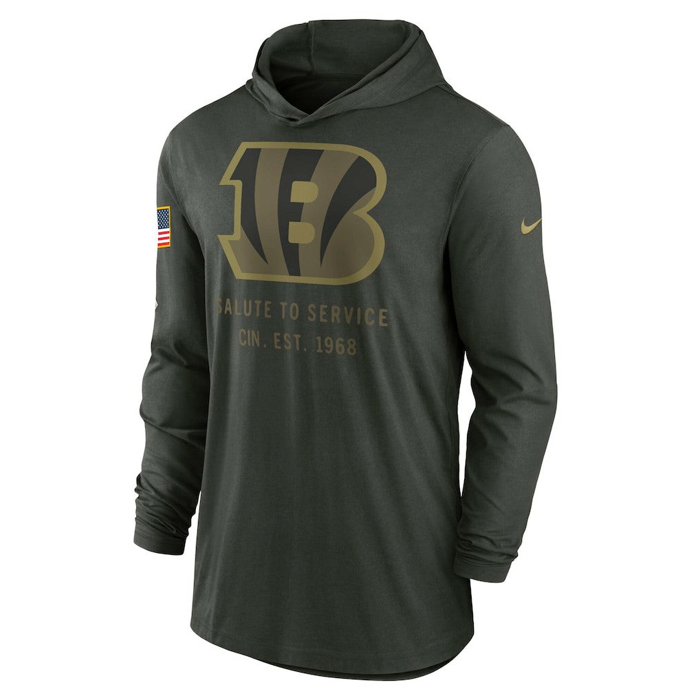 Cincinnati Bengals 2025 Salute to Service Sideline Dri-FIT Lightweight Hooded Pullover - Forest Green | Nike online