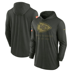 Kansas City Chiefs 2025 Salute to Service Sideline Dri-FIT Lightweight Hooded Pullover - Forest Green | Nike outlet