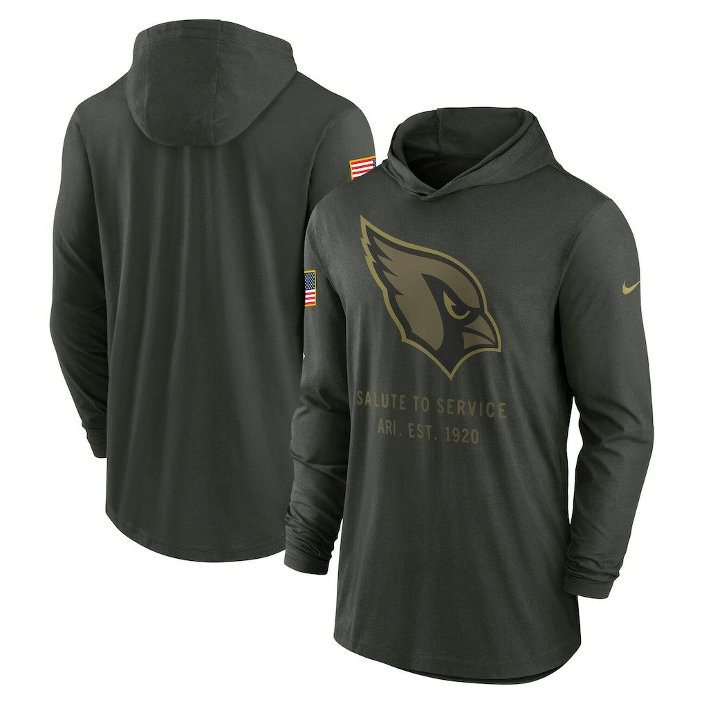 Arizona Cardinals 2025 Salute to Service Sideline Dri-FIT Lightweight Hooded Pullover - Forest Green | Nike outlet
