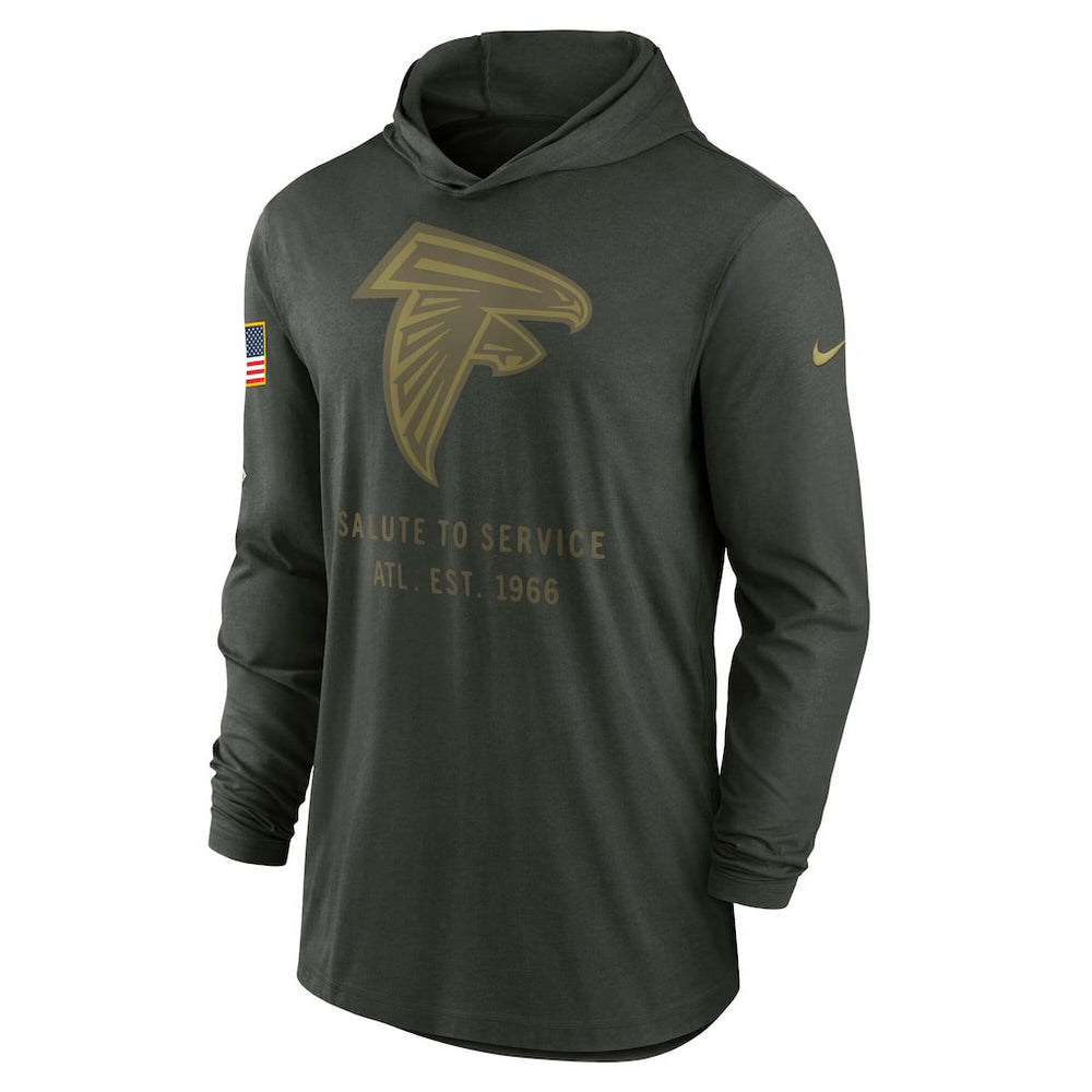 Atlanta Falcons 2025 Salute to Service Sideline Dri-FIT Lightweight Hooded Pullover - Forest Green | Nike cheap